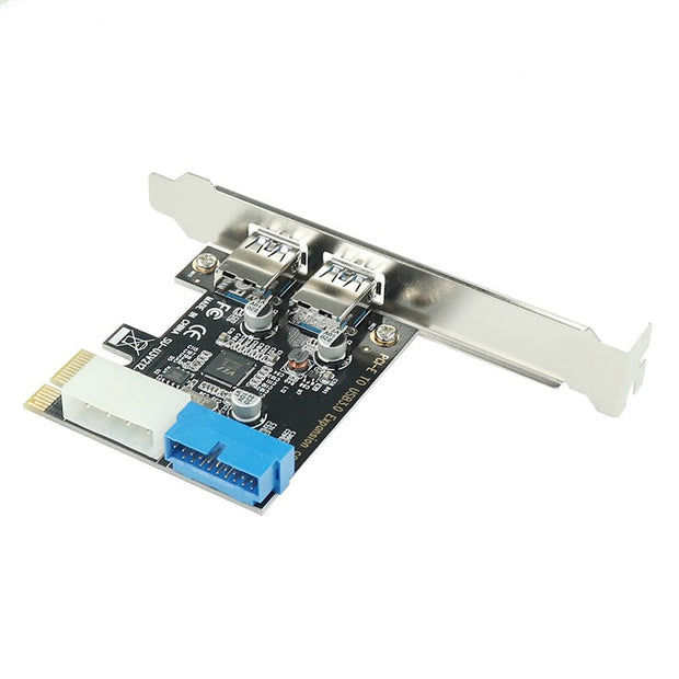 Dark Player PCI-e USB 3.0 Expansion Card - 2 Ports w/ Front Panel 20pin