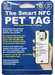 Smart NFC Pet Tag with Smart Passive Tracking