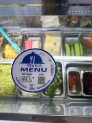 Tap and Share Contactless Sharing Smart NFC 'View Our Menu' 10cm Adhesive Sticker + QR code