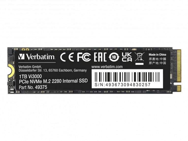 Verbatim Vi3000 1TB PCIe Gen3 NVMe M.2 2280 SSD