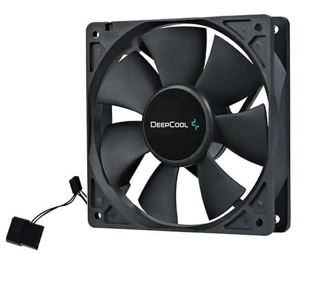 DeepCool 120mm High-Performance Air Flow Case Fan | 12V | 0.14A | 12CM | PWM + Molex Power Cooling Fan Non-LED