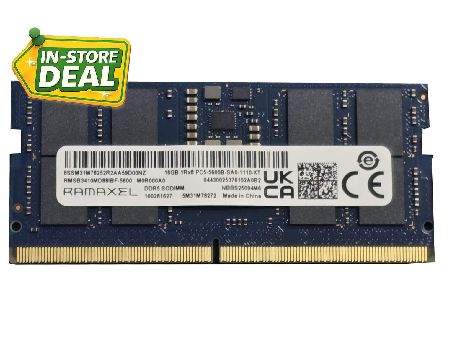 Ramaxel 16GB DDR5 5600MHz Laptop RAM SO-DIMM PC5-5600 1Rx8 Memory