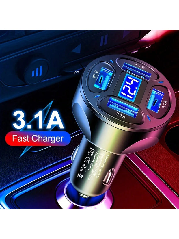 150W Car & Track 12V/24V Charger with 4 USB 3.1 Ports