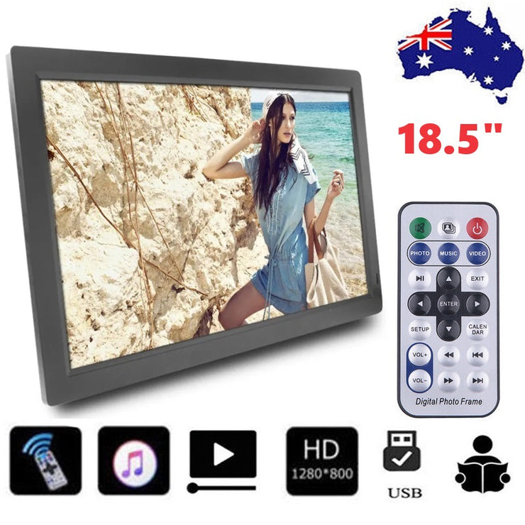 HD 18.5'' LED Digital Photo Frame | Pictures | MP4 Videos | Movie Player | 1080P |  Digital Signage Solution for shop counter or wall