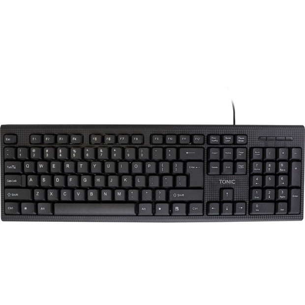 TonicBasic Wired USB Keyboard | 104 Keys |  Black