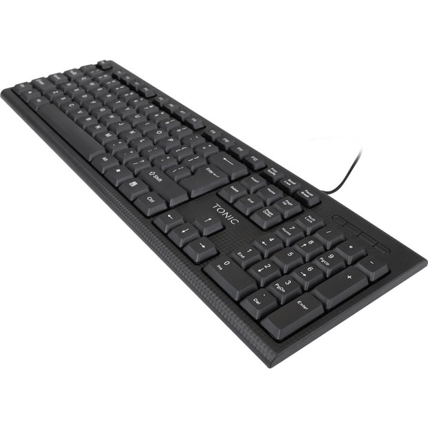 TonicBasic Wired USB Keyboard | 104 Keys |  Black