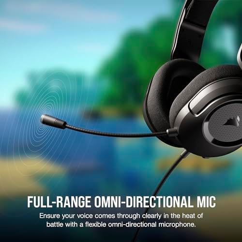 CORSAIR HS35 v2 Multiplatform Wired Gaming Headset – Flexible Omni-Directional Microphone – Universal 3.5mm Connection – PC, Mac, PS5, PS4, Xbox, Nintendo Switch, Mobile – Carbon