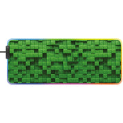 Dark Player Power Wave RGB XL Gaming Mouse Pad | 12 modes | 9 colours | Grass Block - Minecraft