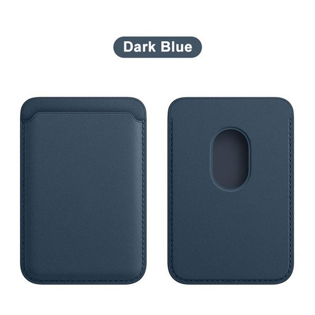 Dark Player Dark Blue Magnetic Leather Card Wallet Designed for MagSafe, Compatible with iPhone 14/13/12 Series.