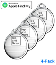 Tap and Share 2-In-1 SmartTrack Tag with 'Am I Lost' - Smart Tracker | 4 Pack (White)