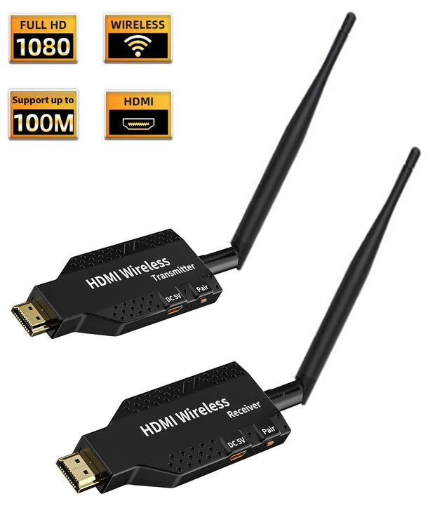 FHD 1080p Wireless HDMI Extender Audio Video Transmitter Receiver 100m Range TV