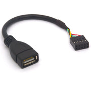 9 Pin USB Motherboard Female Header to  USB 2.0 Type A Female Adaptor Cable