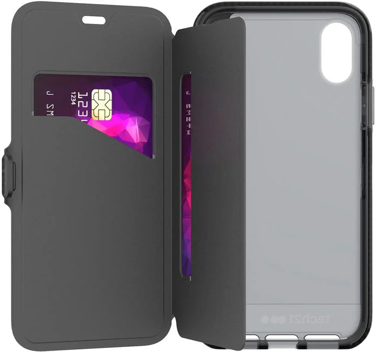 Tech21 - Evo Wallet Case for Apple® iPhone® X and XS - Black