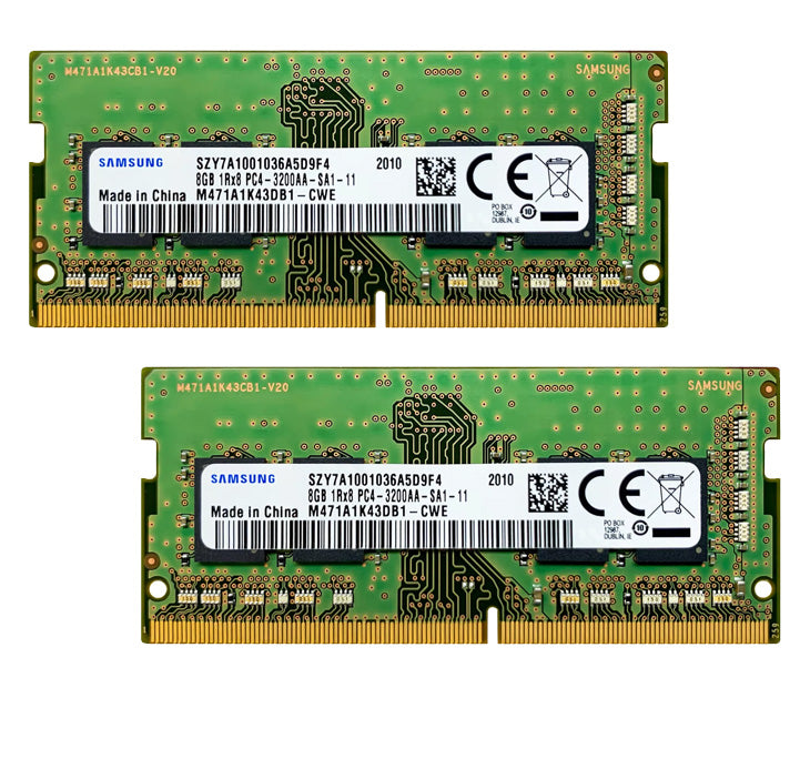 Samsung 16GB Kit (2x 8GB) DDR4 3200MHz PC4-25600 SODIMM 262-Pin Laptop Notebook RAM Memory Module - M471A1K43DB1-CWE