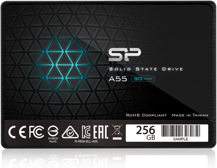 Silicon Power Ace A55 256GB SATA SSD, Up to 500MB/s, 3D NAND with SLC Cache, 2.5 Inch SATA III 6Gb/s Internal Solid State Drive for Desktop Laptop PC