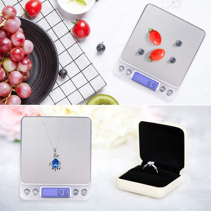 Dark Player Precision Scale 3000g x 0.1g - Digital Mini Scale for Jewelry, Food, Coffee, Baking & More - Portable with LCD Display & Smart Functions