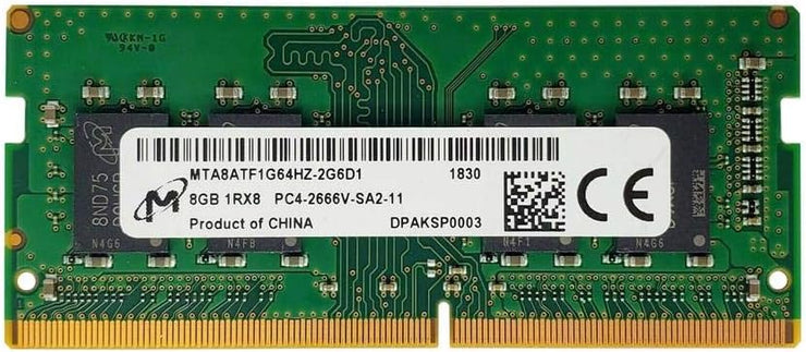 Micron 8GB DDR4 1Rx8 PC4-2666V-SA2 MTA8ATF1G64HZ-2G6D1 So-DIMM Laptop RAM Memory