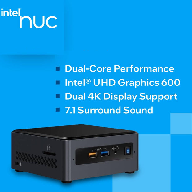 Intel NUC Mini Desktop PC 4" Dual-Core 8GB RAM 120GB SSD Win 11 Pro WIFI + BT