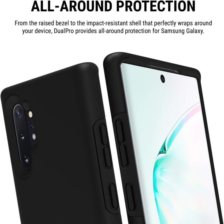Incipio DualPro Dual Layer Case for Samsung Galaxy Note10+ & Note10+ 5G – Hybrid Shock-Absorbing Drop Protection, Black
