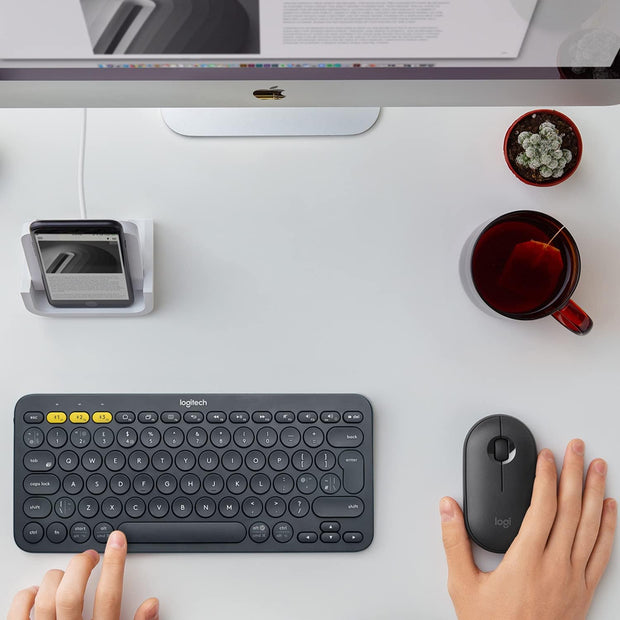 Logitech K380 Multi-Device Bluetooth Wireless Keyboard with Easy-Switch for Up to 3 Devices, Slim, 2 Year Battery. Deigned for PC, Laptop, Windows, Mac, Chrome OS, Android, iPadOS, Apple TV