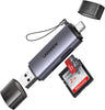 USB-C & USB 3.0 SD Card Reader | Dual Slot SD & Micro SD / TF Card Adapter