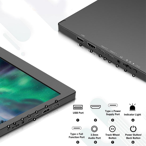 Mate X 11.6” Dual 1080P FHD Portable Laptop Monitor Extender – Triple Screen, Type-C/HDMI/USB - For 13”–17” Laptops (Plug & Play)