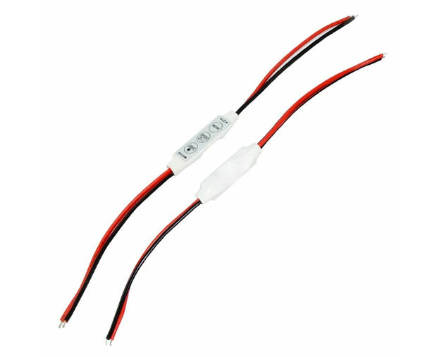 2x 12V Mini LED Strip Light Dimmer Controller with On/Off Switch for 3528 & 5050