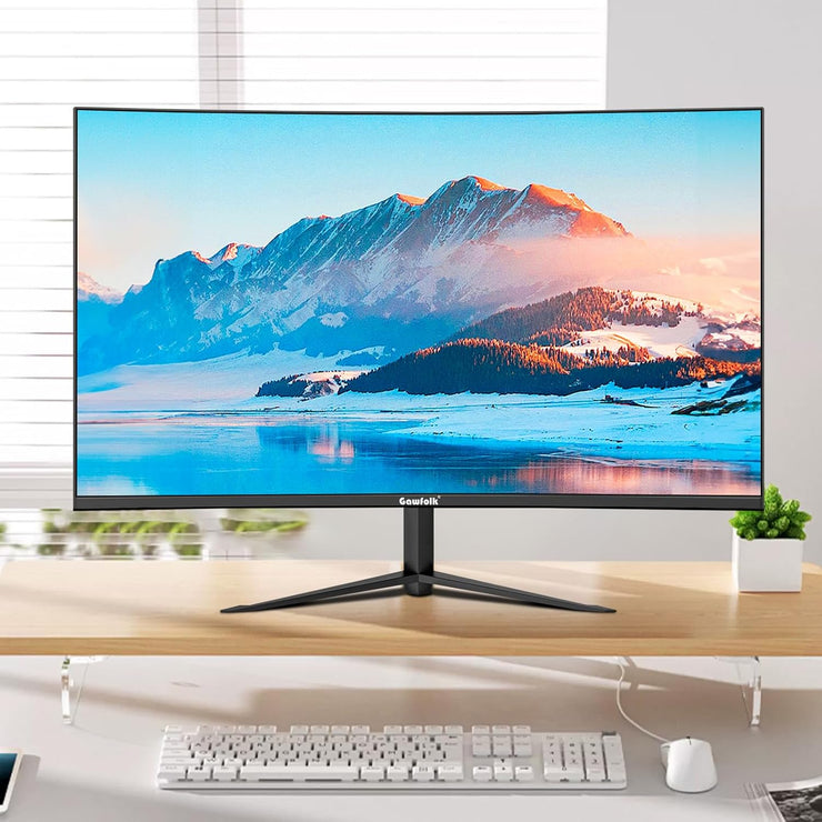 Gawfolk 32" Ultra-Thin Curved Monitor – Full HD, 75Hz, Eye Care, HDMI + VGA