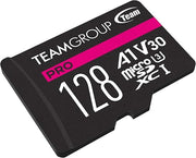 TEAM PRO  V30 U3  128GB MicroSD Card USH-I Class 3 | 4K Ultra-HD video recording and playback