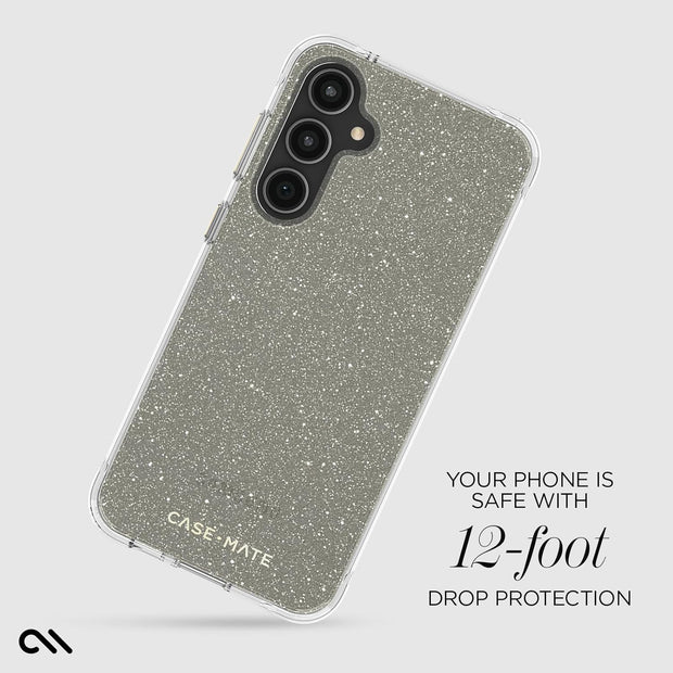 Case-Mate Samsung Galaxy S23 FE 5G Case [6.4"] [12ft Drop Protection] [Wireless Charging] Sheer Crystal Gold Phone Case for Samsung Galaxy S23 FE 5G - Luxury Bling Glitter w/Anti-Scratch, Shockproof