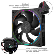 Thermalright TL-S12 ARGB 120mm Fan (3-Pack) – Black, 2000RPM, 4-PIN PWM