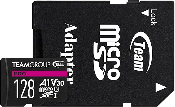 TEAM PRO  V30 U3  128GB MicroSD Card USH-I Class 3 | 4K Ultra-HD video recording and playback