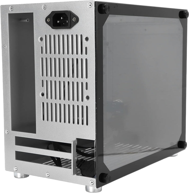 Dark Player Mini ITX Computer Case Tower with Side Tempered Glass Panel