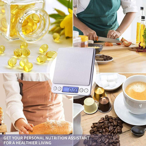 Dark Player Precision Scale 3000g x 0.1g - Digital Mini Scale for Jewelry, Food, Coffee, Baking & More - Portable with LCD Display & Smart Functions