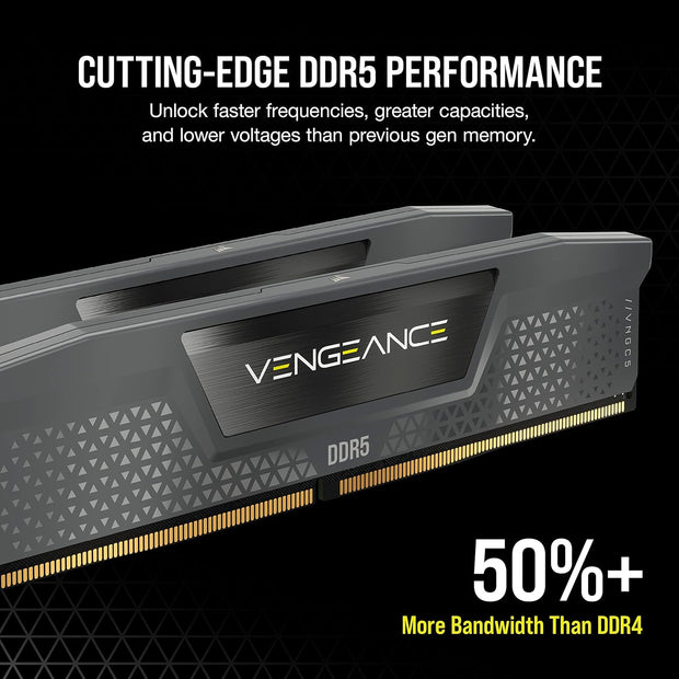 CORSAIR VENGEANCE DDR5 32GB (2x16GB)  6000MHz – High-Performance Memory in Sleek Grey