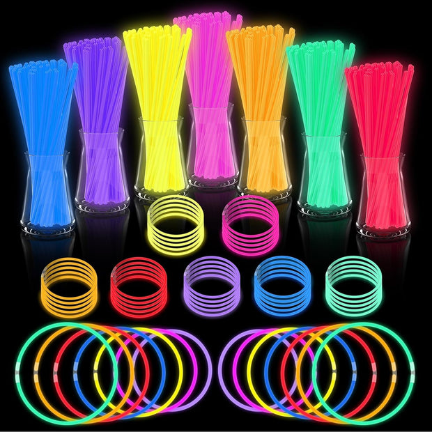100-Pack Glow Sticks Bulk – Ultra Bright 8" Multicolor Party Pack with Connectors | Waterproof Necklaces & Bracelets for Parties, Birthdays & Holidays