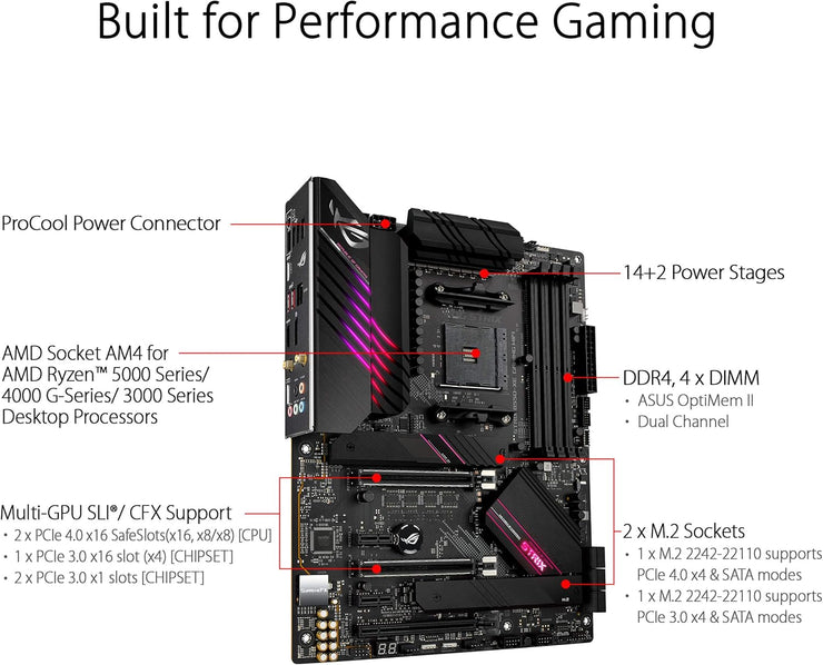 ROG STRIX B550-XE GAMING WIFI 6 Ryzen AM4 ATX Motherboard 2x M.2 slots PCIe 4.0