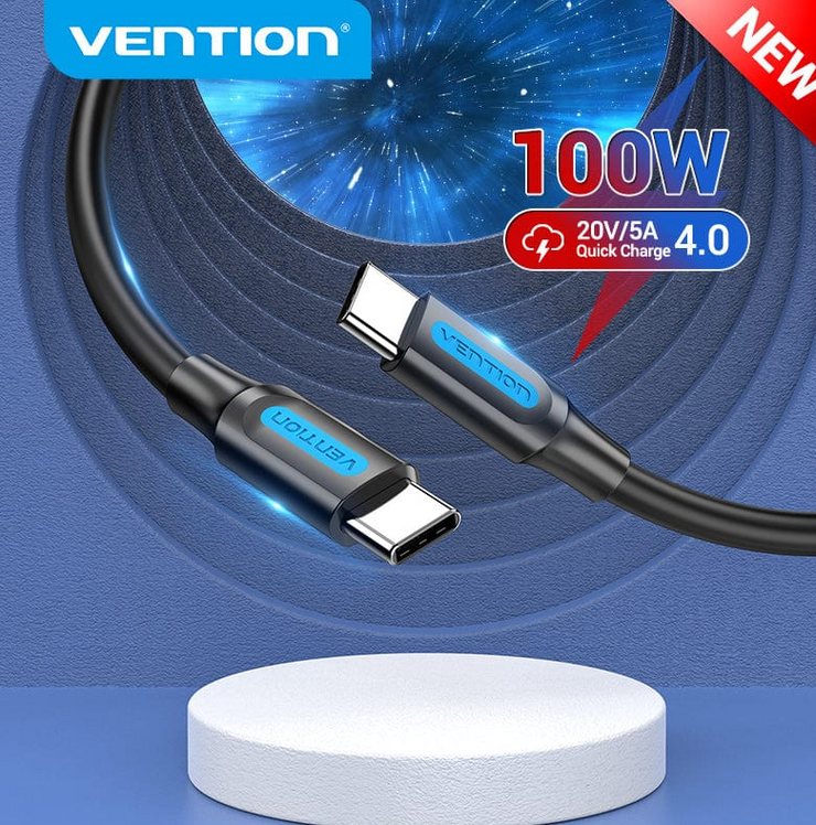 Vention 100W USB-C To USB Type-C 5A PD Fast Charger Cable Support MacBook Pro | Support Quick Charge 4.0 - 2m