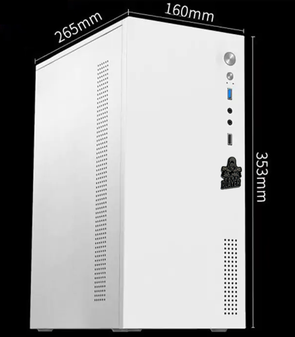Dark Player ONE Plus M-ATX PC Case + 500 PSU INSTALLED | White