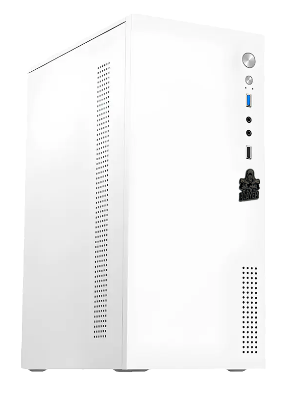 Dark Player ONE Plus M-ATX PC Case + 500 PSU INSTALLED | White