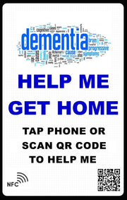 Black Lanyard & Smart NFC Dementia 'HELP ME GET HOME' Medical ID Information Card with Passive Geolocation Tracking System