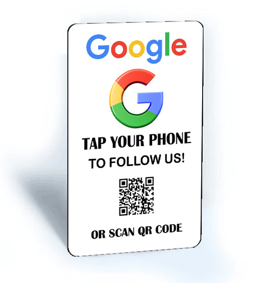 Tap and Share Smart NFC Google Connect & Review Card + QR code