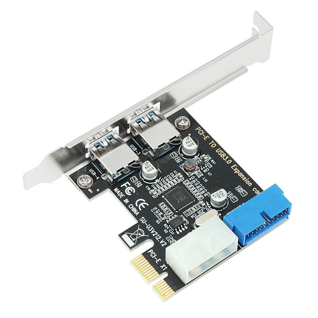 Dark Player PCI-e USB 3.0 Expansion Card - 2 Ports w/ Front Panel 20pin