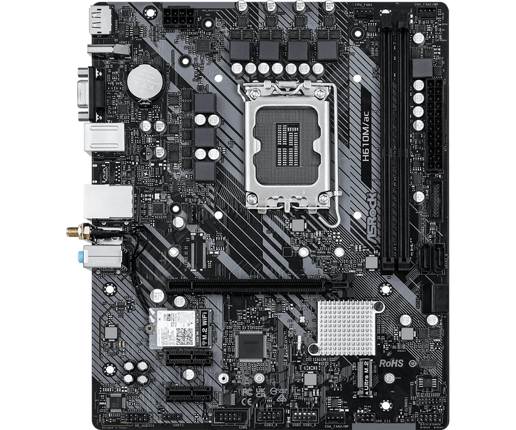 ASRock H610M/AC LGA1700 DDR4 WIFI mATX Motherboard