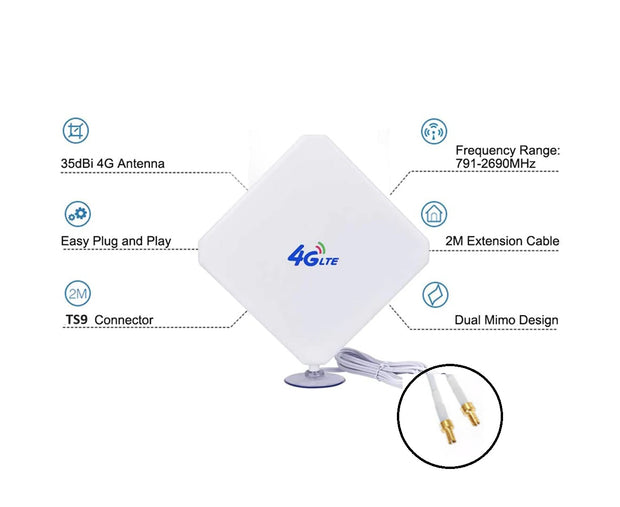 Dark Player 4G LTE Booster Amplifier MIMO Antenna - TS9 connector