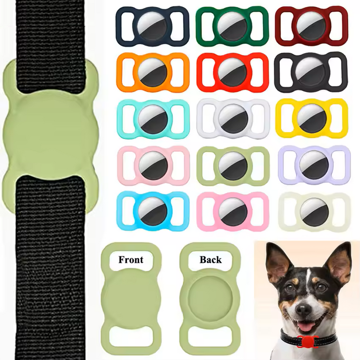Pet AirTag  Collar Holder  & Strap Case Fits Apple AirTag - Dark Blue