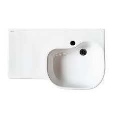 Gentec Sterisan 710mm Anti-Microbial Accessible Wall-Mounted Basin Sink with Left-Hand Shelf - Tap Hole