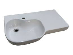 Gentec Sterisan 710mm Anti-Microbial Accessible Wall-Mounted Basin Sink with Right-Hand Shelf - Tap Hole