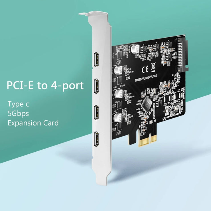 MAIWO USB-C 3.1 PCI-E Expansion Card | 4x USB Type-C 3.1