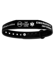 Smart NFC Emergency Medical Information Wristband ID with passive geolocation tracking system